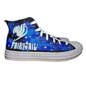 Anime High Tops Fairytail Painted Canvas Glow in the Dark Mens 10.5, W SZ 12